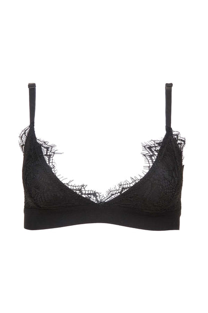 ATHENA BRALETTE - Triangle embroidery bra - black