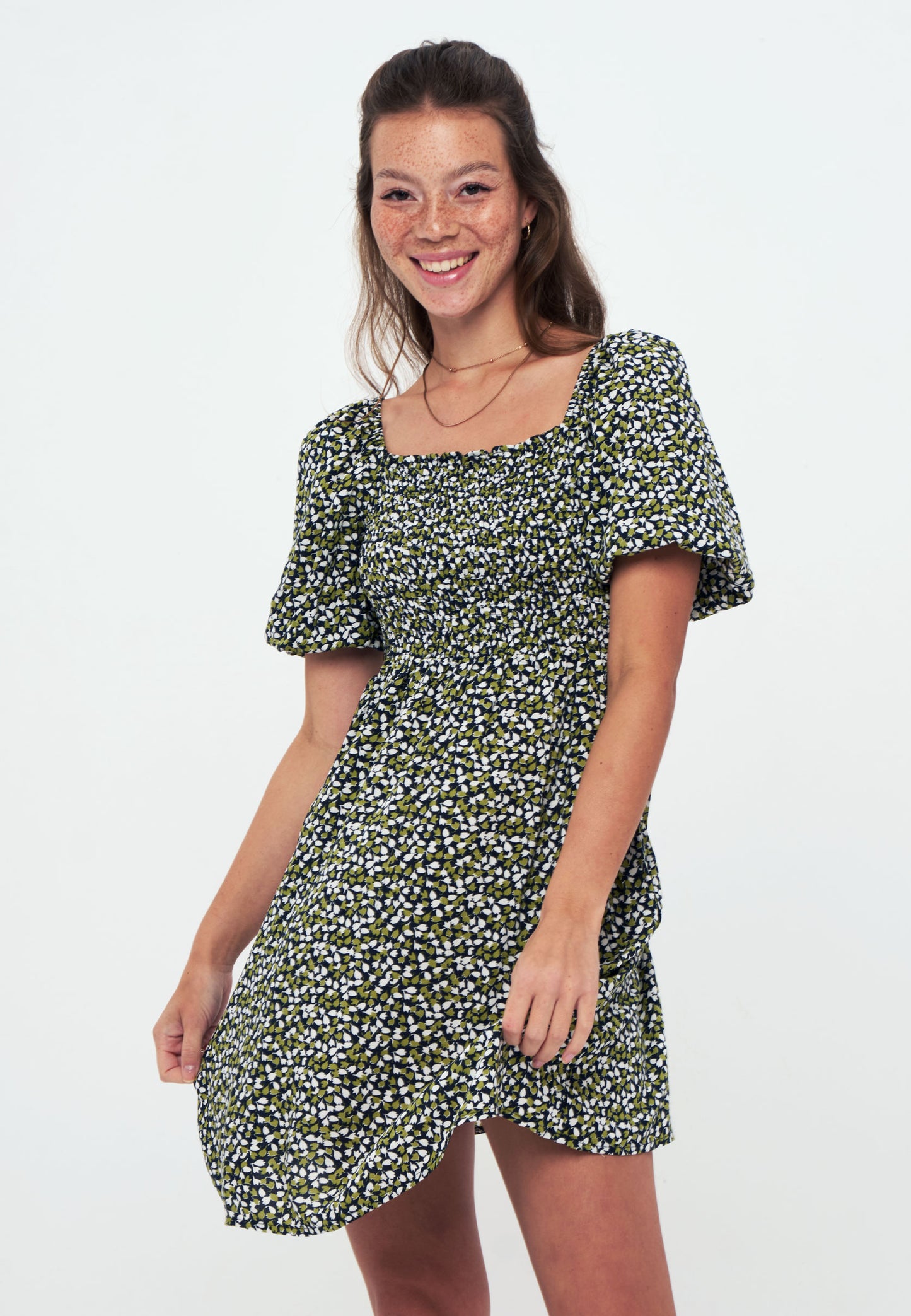 Herita Printed Smock Dress mix color