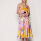 Sleeveless Patterned Sundress - Pink & Yellow