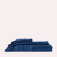 Ribbed Soft Cotton Towel Set - Blue (3 Towels)