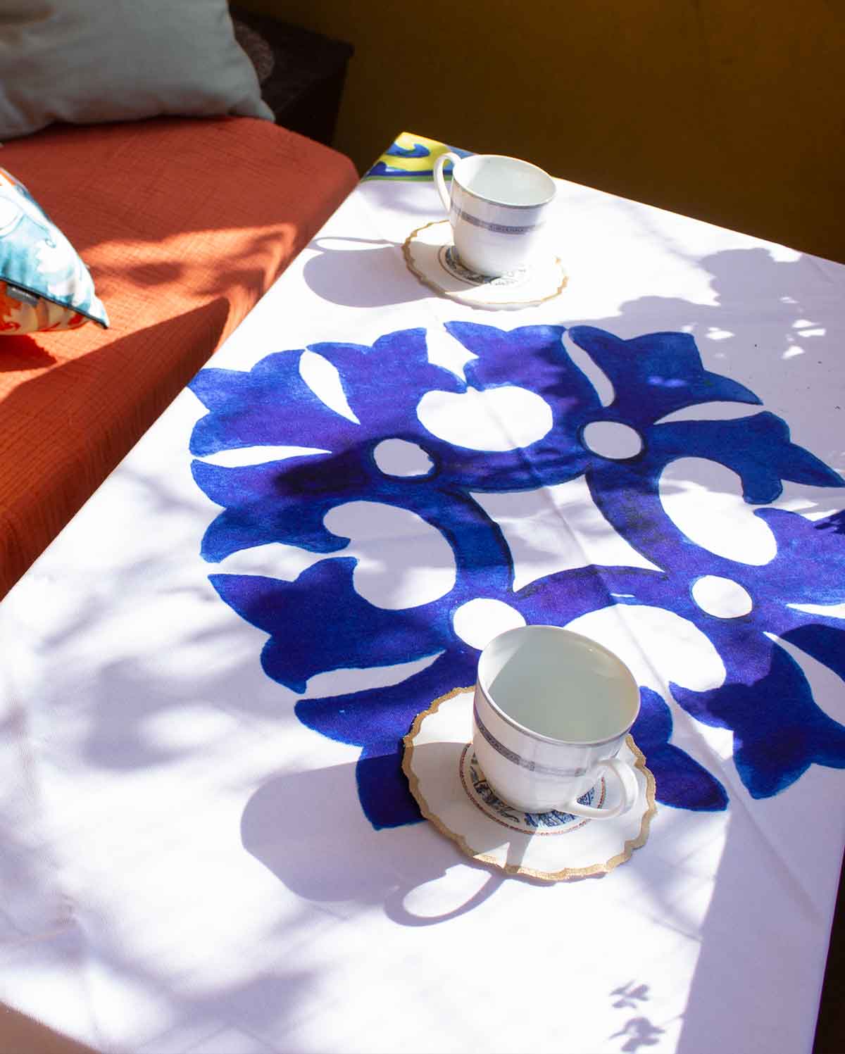 Patterned Table Cloth - Blue