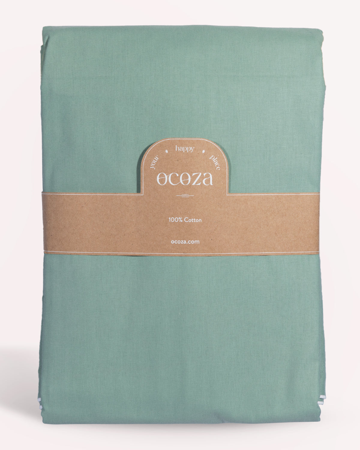 Classic Percale Duvet Cover- Jade Green with White Piped Edge