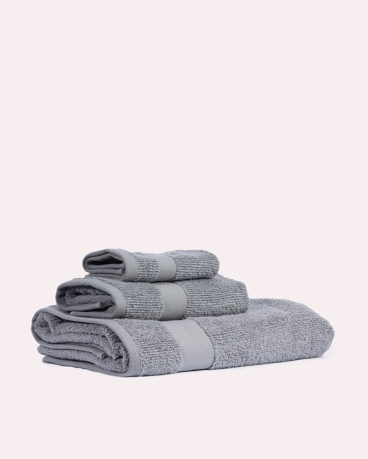 Plush Cotton Spa Towel Set - Grey (3 Towels)