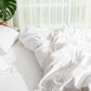 Classic Percale - Duvet Cover Set - White with Peach Piped Edge