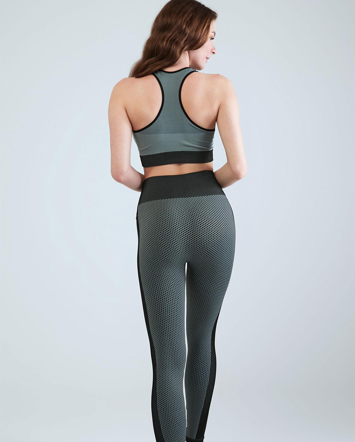 Seamless Legging Bustier Set - Green