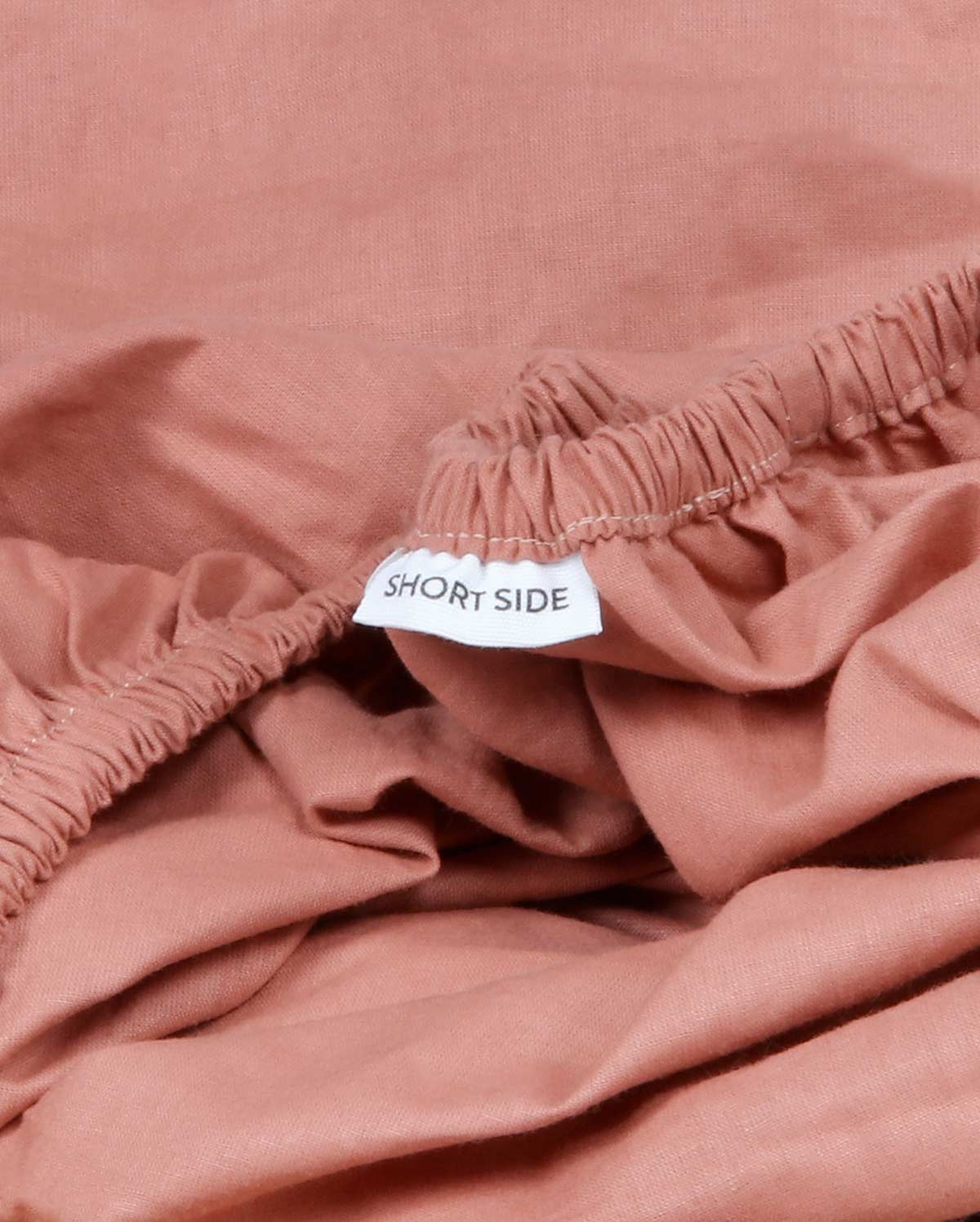 Classic Percale - Fitted Sheet Set- Peach with White Piped Edge