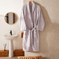 Ribbed Cotton Bathrobe - Dark Purple - Ocoza