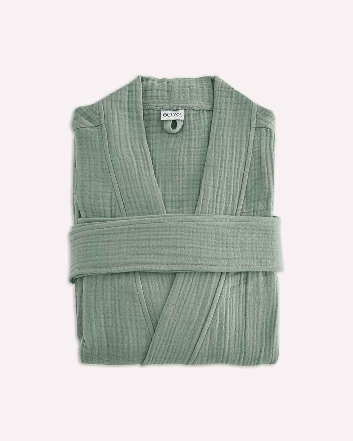 Muslin Cotton Bathrobe - Sage Green