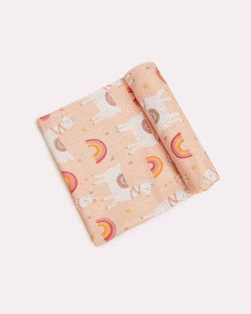 Pink Lama Muslin Baby Cloth - Pink - Ocoza