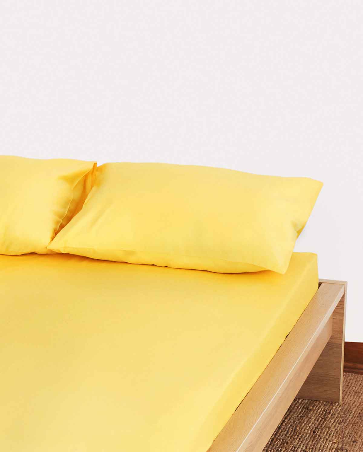 Lavish Sateen - Fitted Sheet Set - Yellow - Ocoza