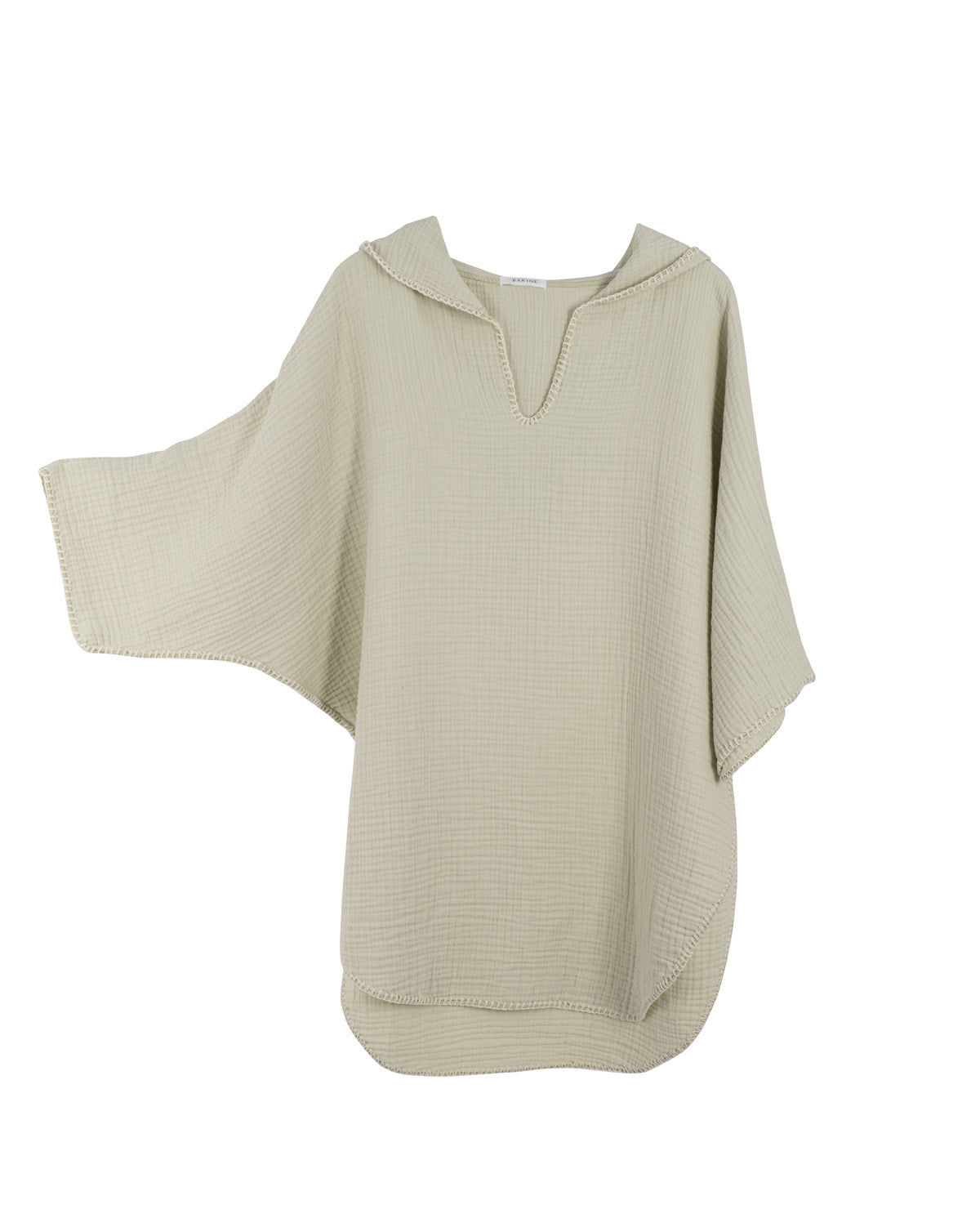 Cocoon Cotton Poncho-Light Green