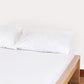 Sateen Stripe Flat Sheet Set - White