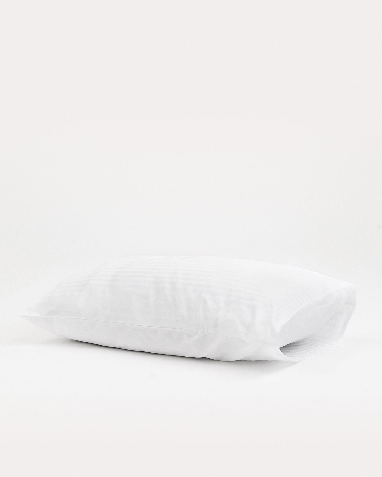 Sateen Stripe Flat Sheet Set - White