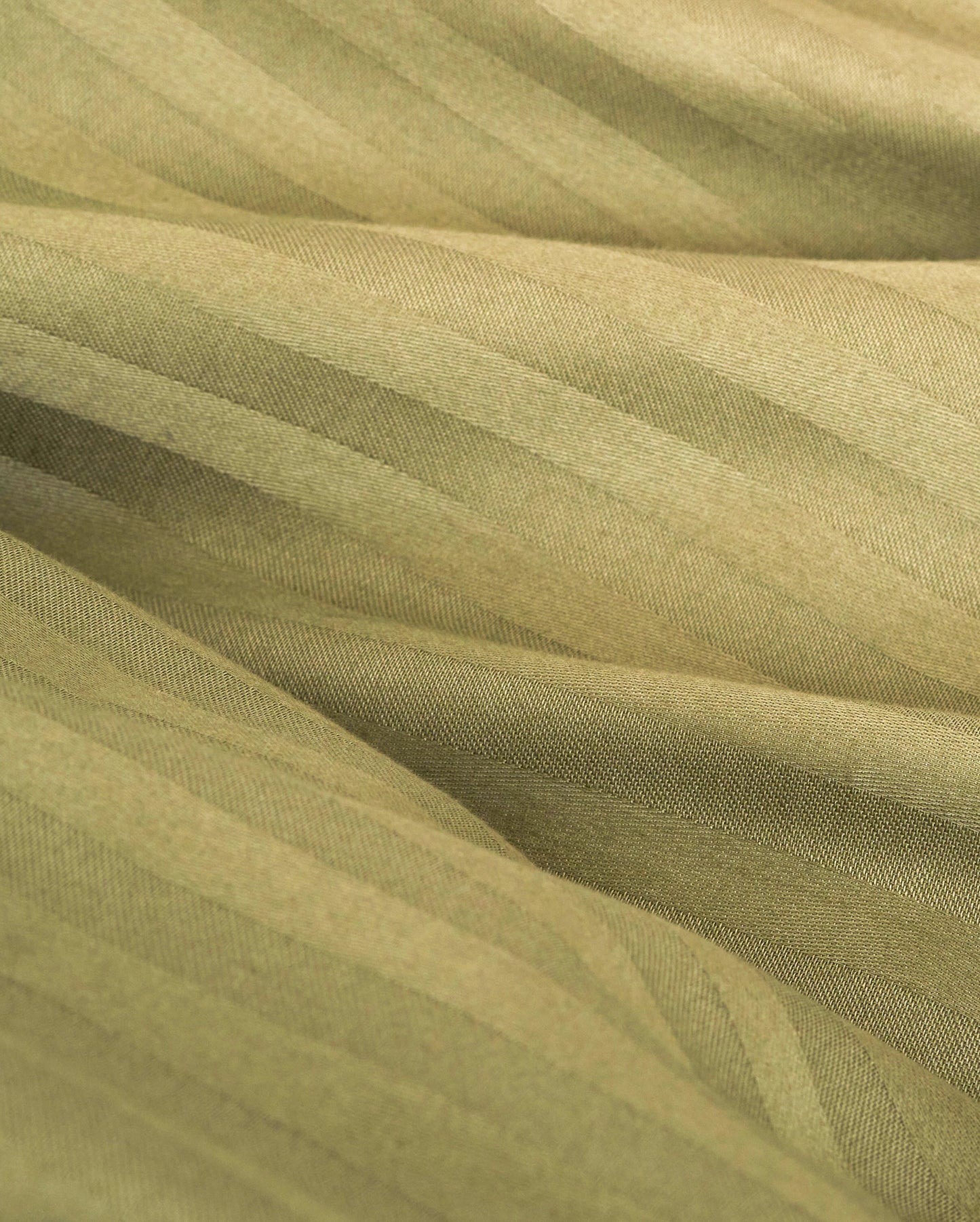 Sateen Stripe Flat Sheet - Oil Green