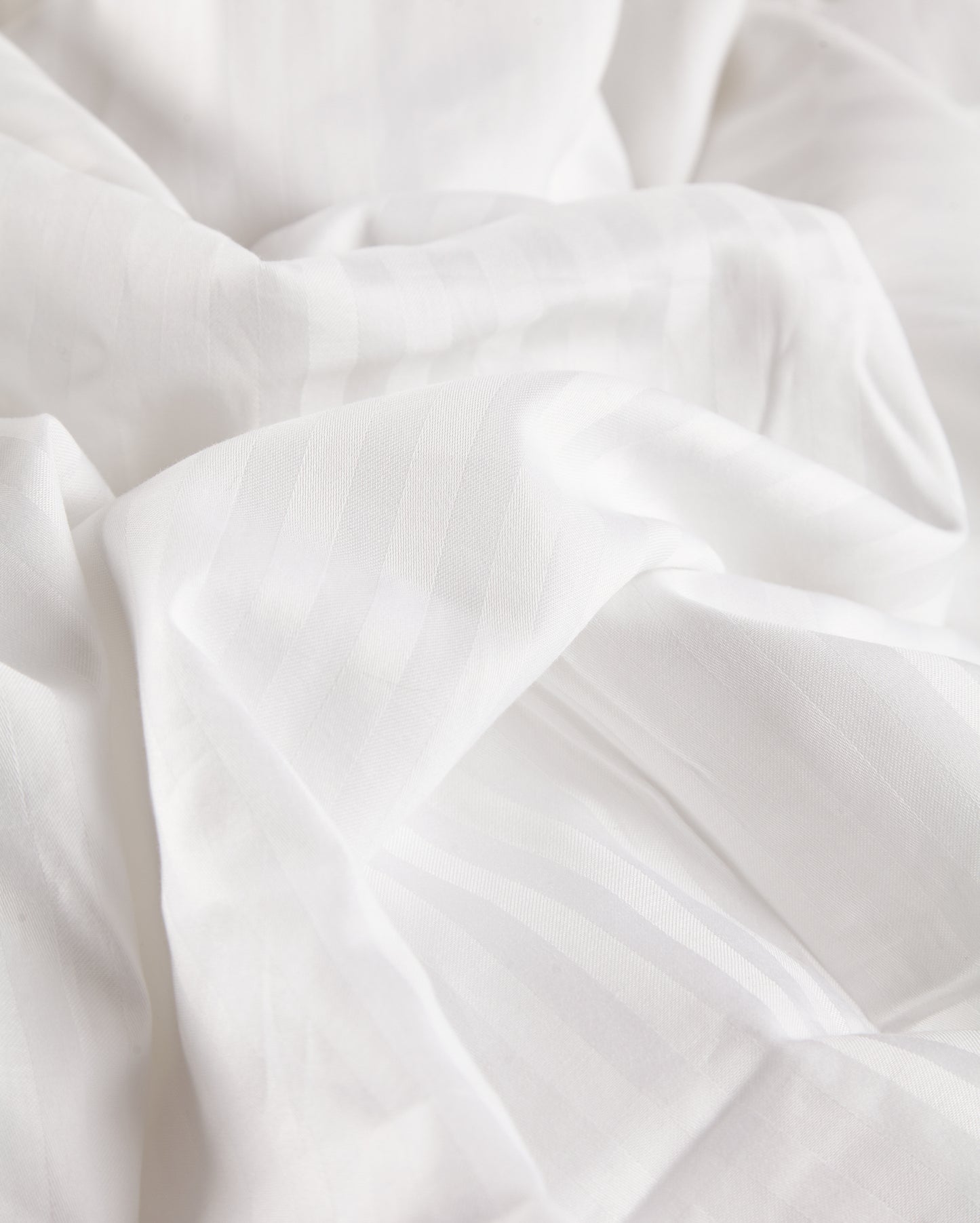 Sateen Stripe Flat Sheet - White