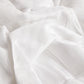 Sateen Stripe Flat Sheet Set - White