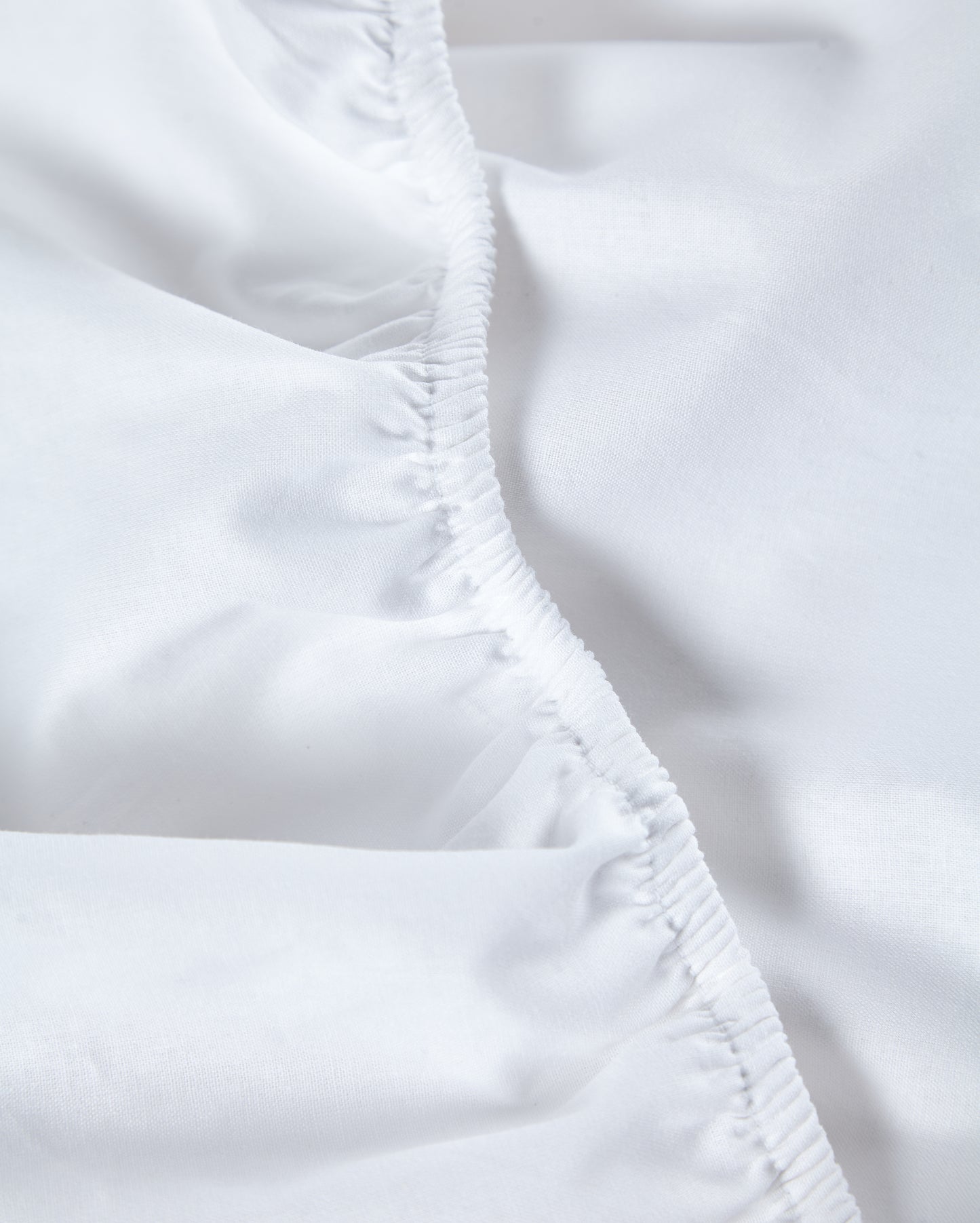 Classic Percale - Fitted Sheet Set- White with Navy Blue Piped Edge