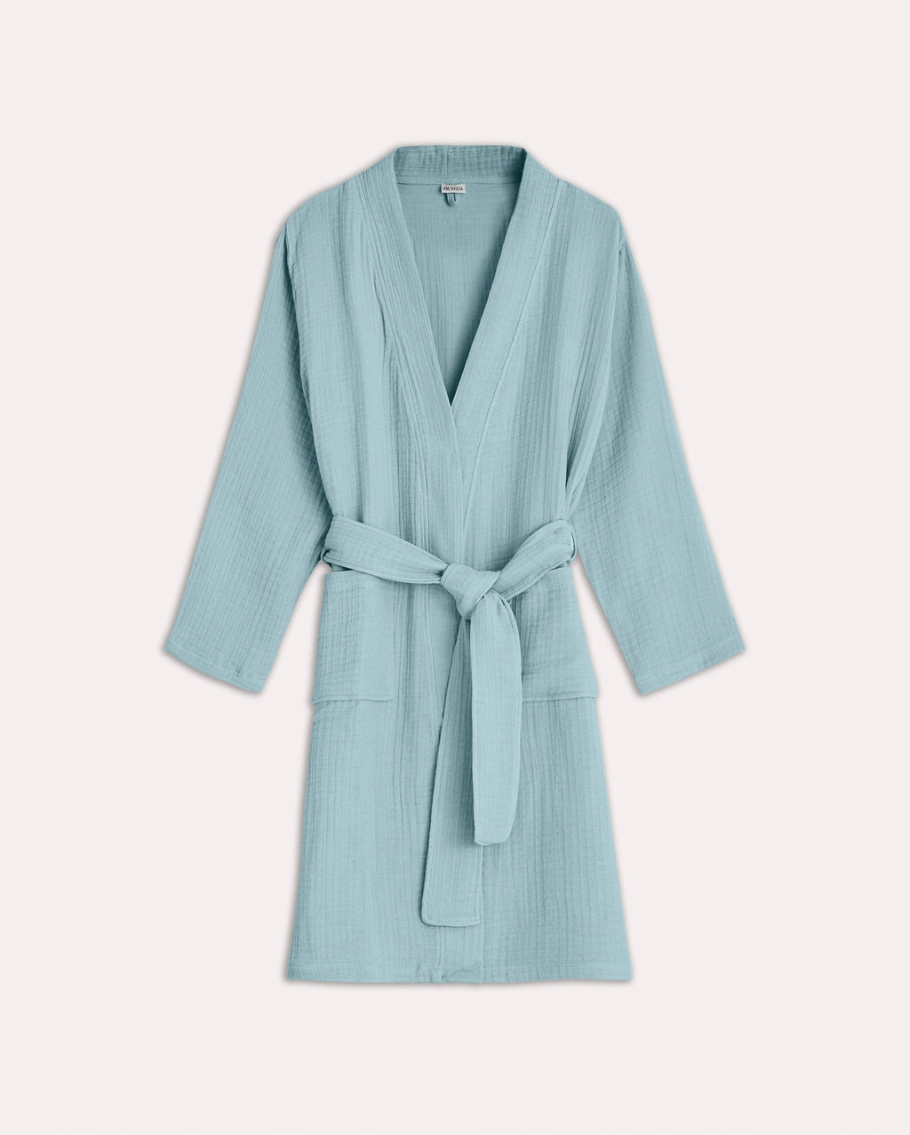 Muslin Cotton Bathrobe - Nile Green - Ocoza