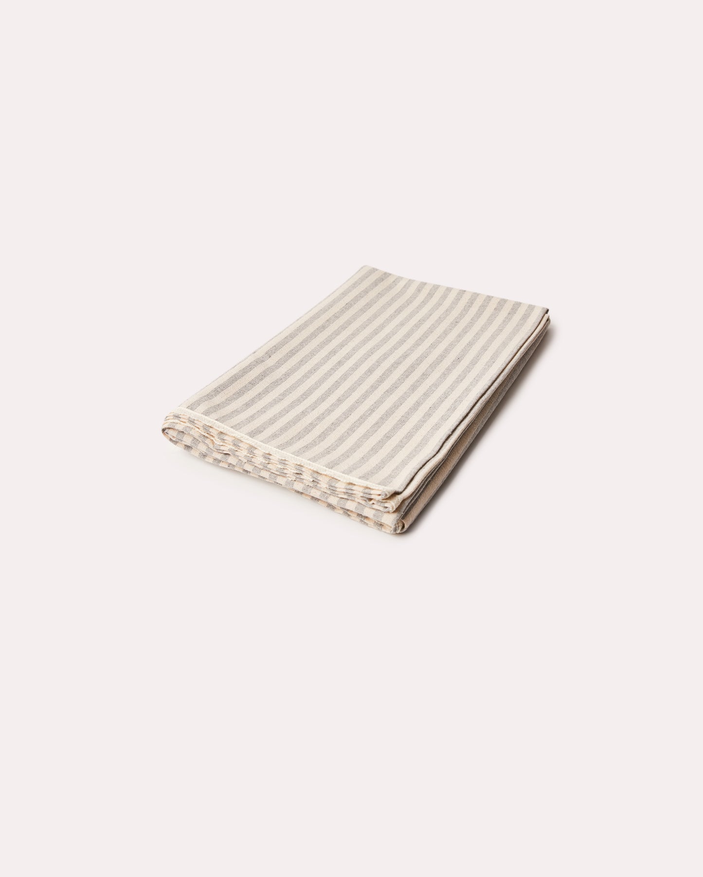 Striped Linen Table Cloth - Grey - Ocoza