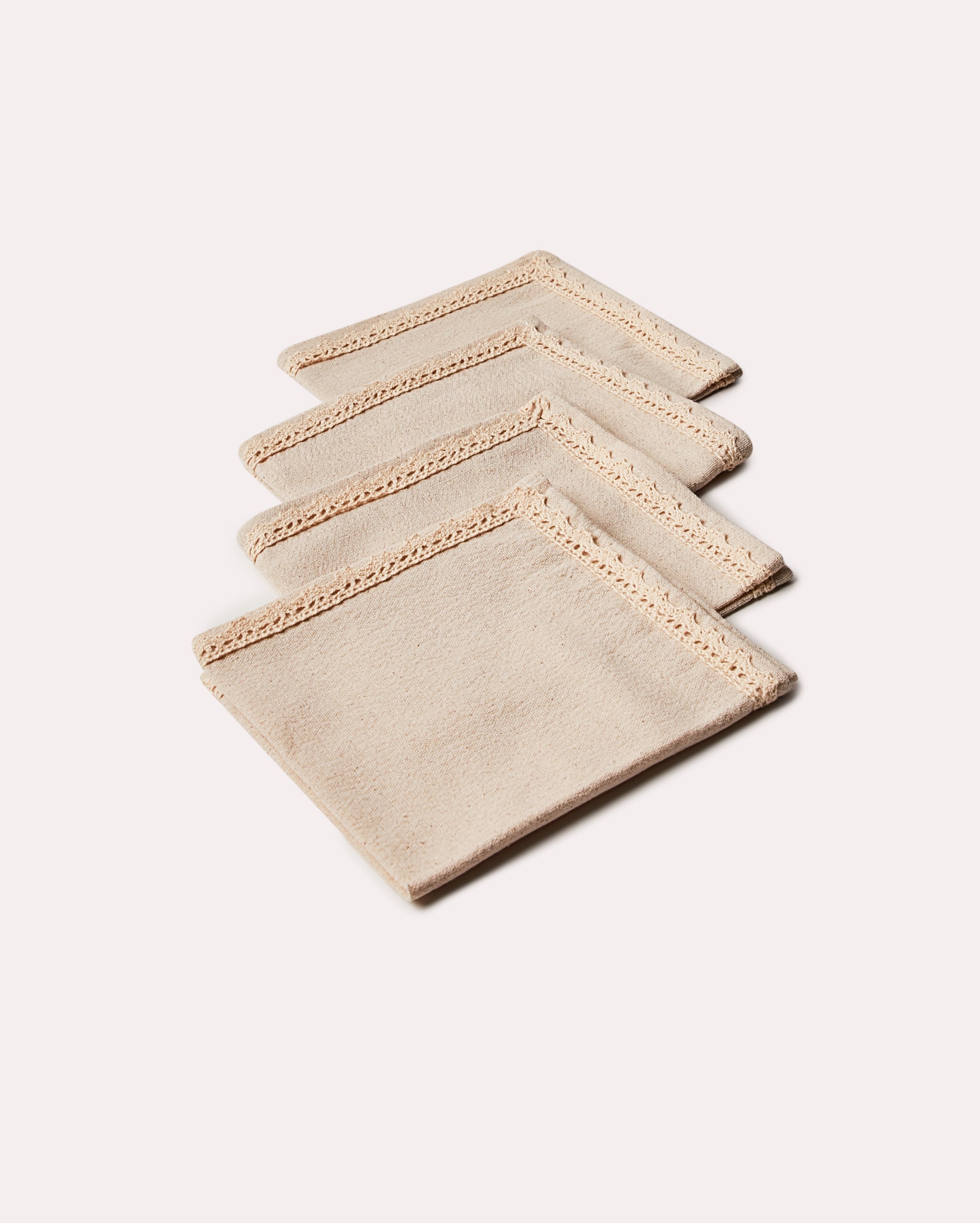 Lace Linen Service Napkin - Natural - Ocoza