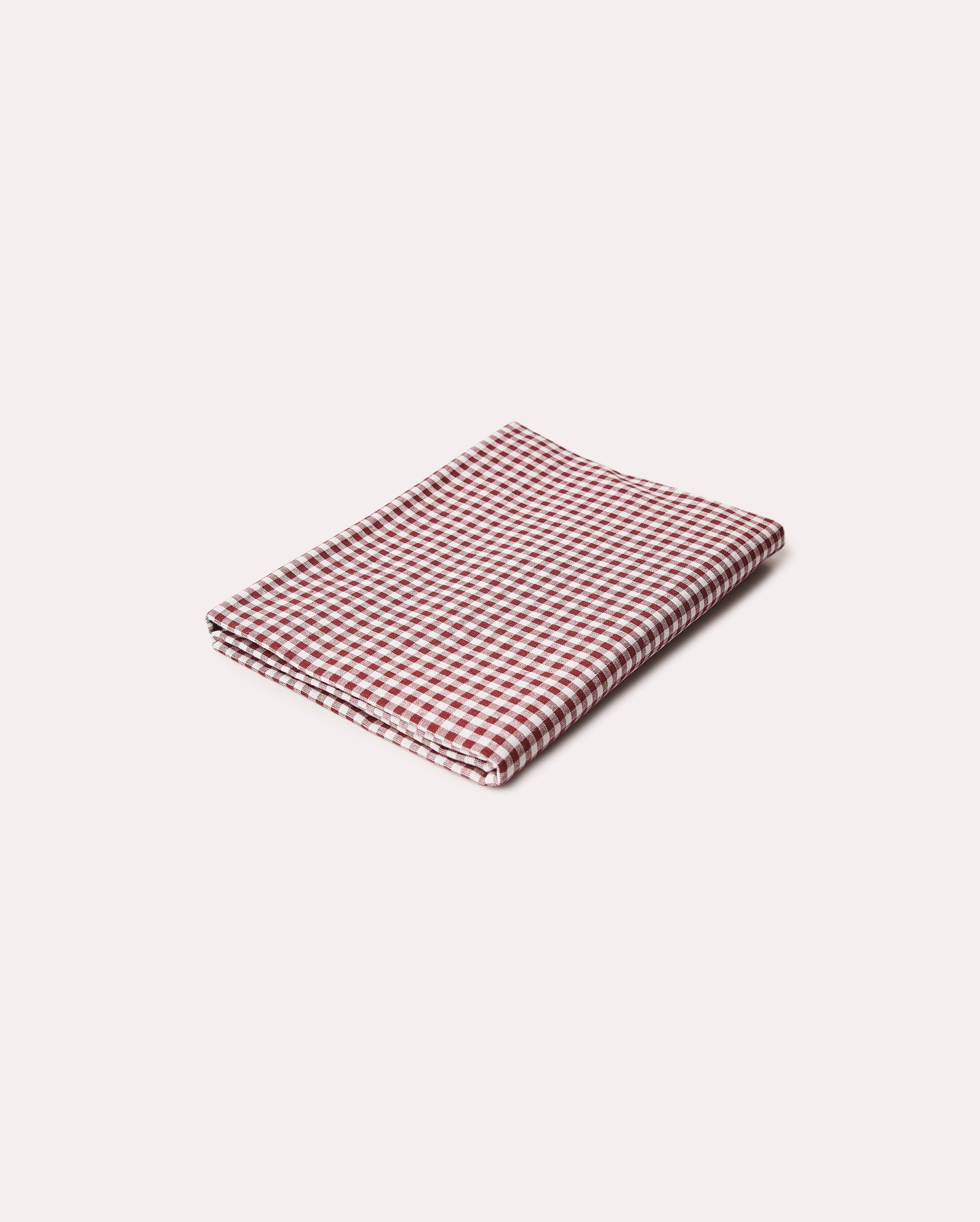 Checked Cotton Table Cloth - Burgundy - Ocoza