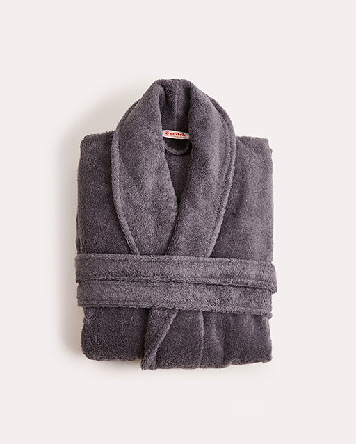 Spa Cotton Bathrobe - Dark Grey - Ocoza