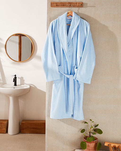 Spa Cotton Bathrobe - Blue - Ocoza