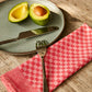 Gingham Cotton Tea Towel 6 pcs - Red - Ocoza