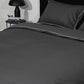 Classic Percale - Duvet Cover Set- Anthracite with White Piped Edge
