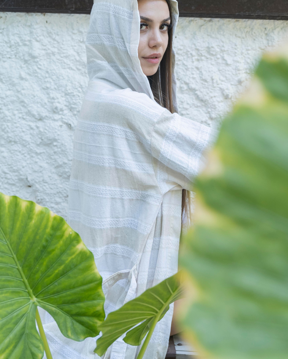 Linen Ribbed Bathrobe