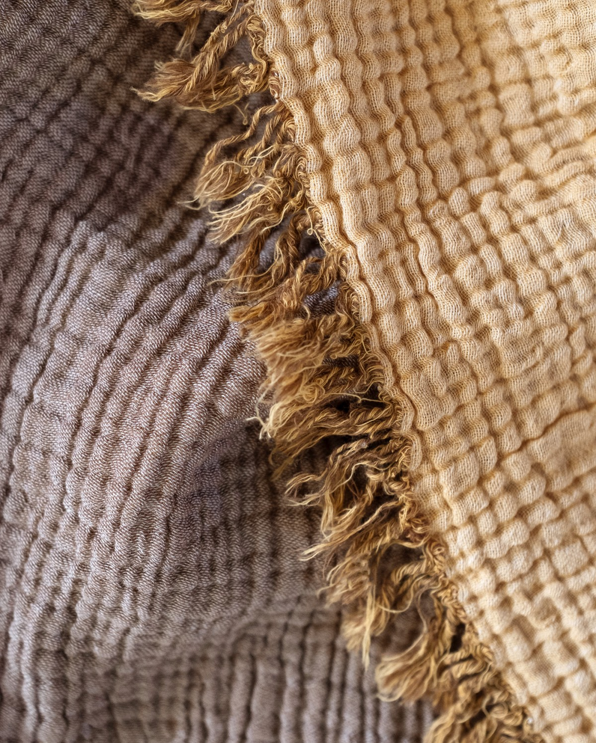 Cocoon Muslin Cotton Throw - Bison & Oak Buff