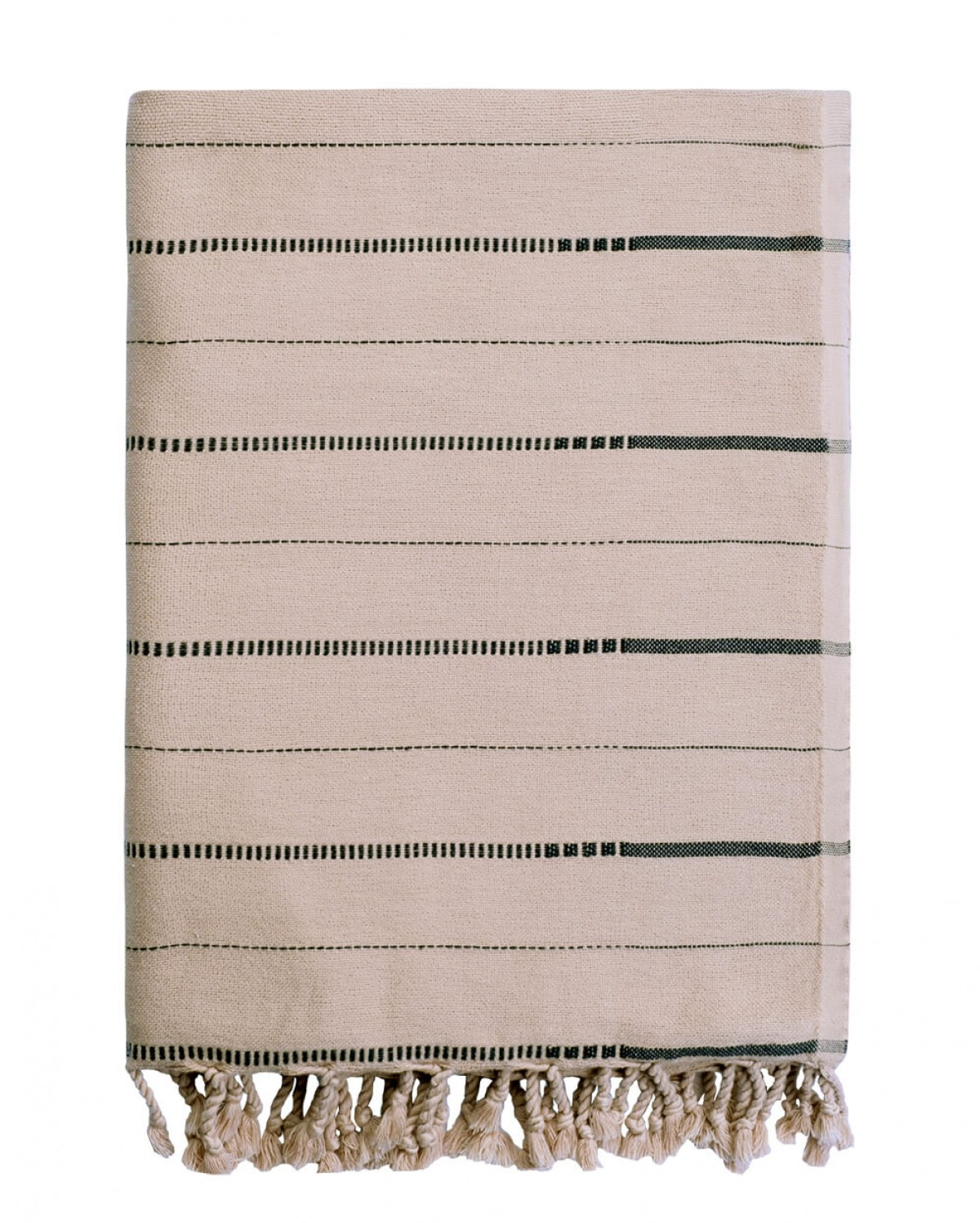 Boa Cotton Throw - Beige & Black