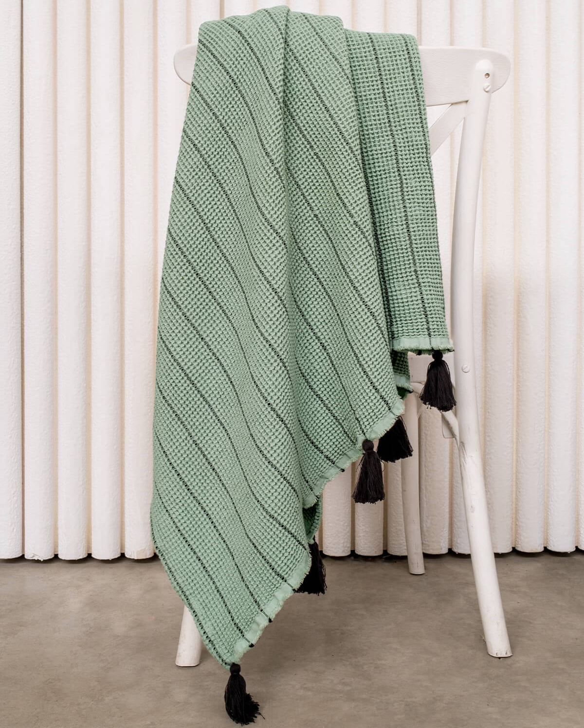 Buhur Cotton Throw - Green & Black