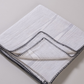 Cotton Crystal Throw - White with Black Stitch