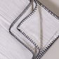 Cotton Crystal Throw - White with Black Stitch