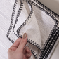 Cotton Crystal Throw - White with Black Stitch