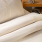 Cotton Belgian Stripe Duvet Cover Set - White