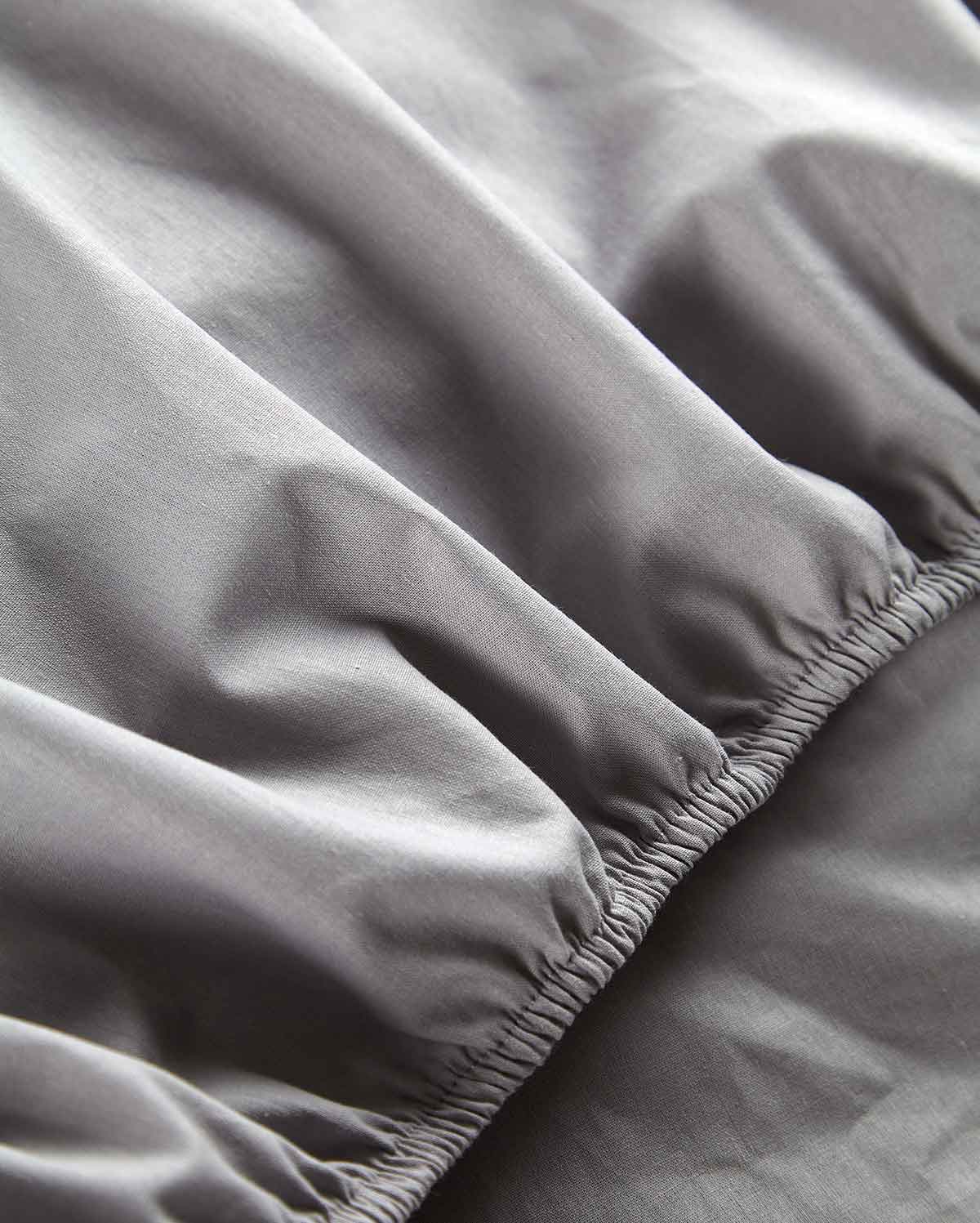 Lavish Sateen Fitted Sheet - Grey