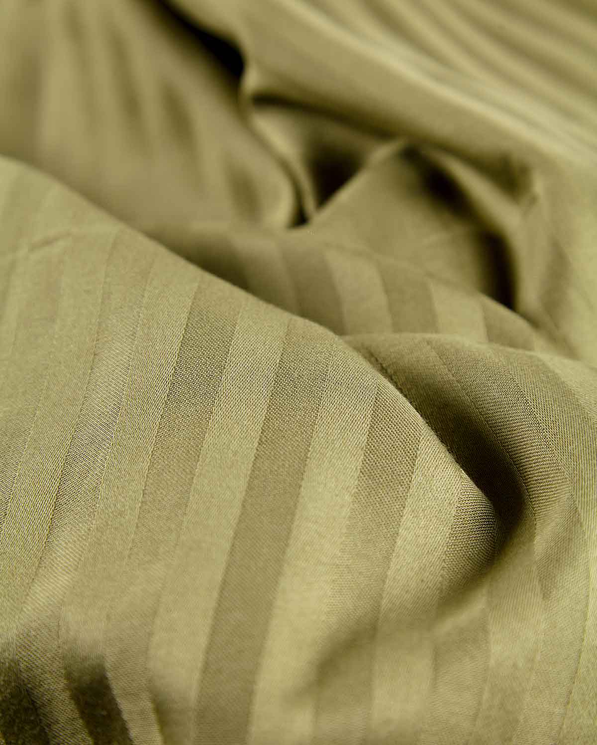 Sateen Stripe - Core Bedding Set (Flat) - Oil Green