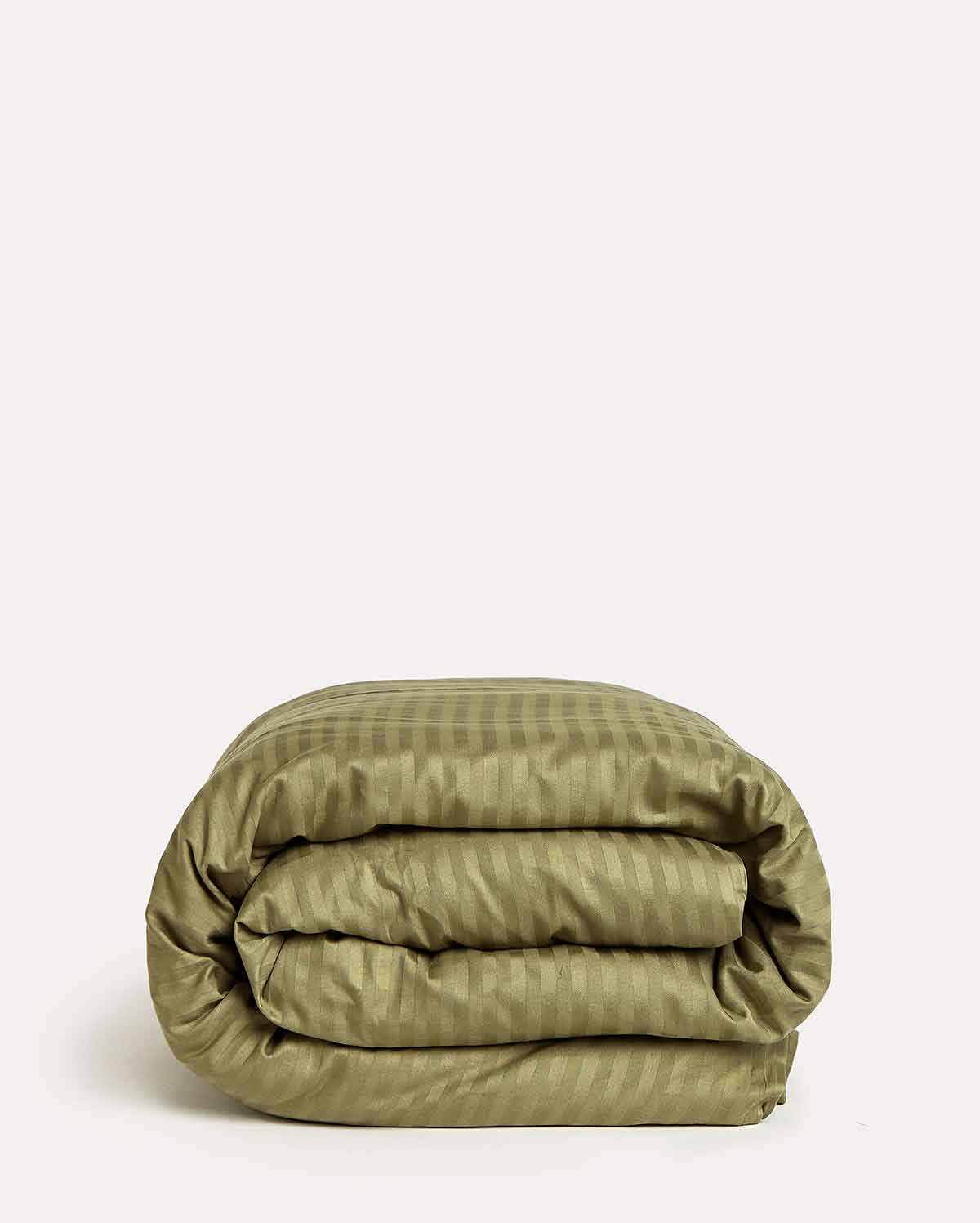 Sateen Stripe - Core Bedding Set (Flat) - Oil Green