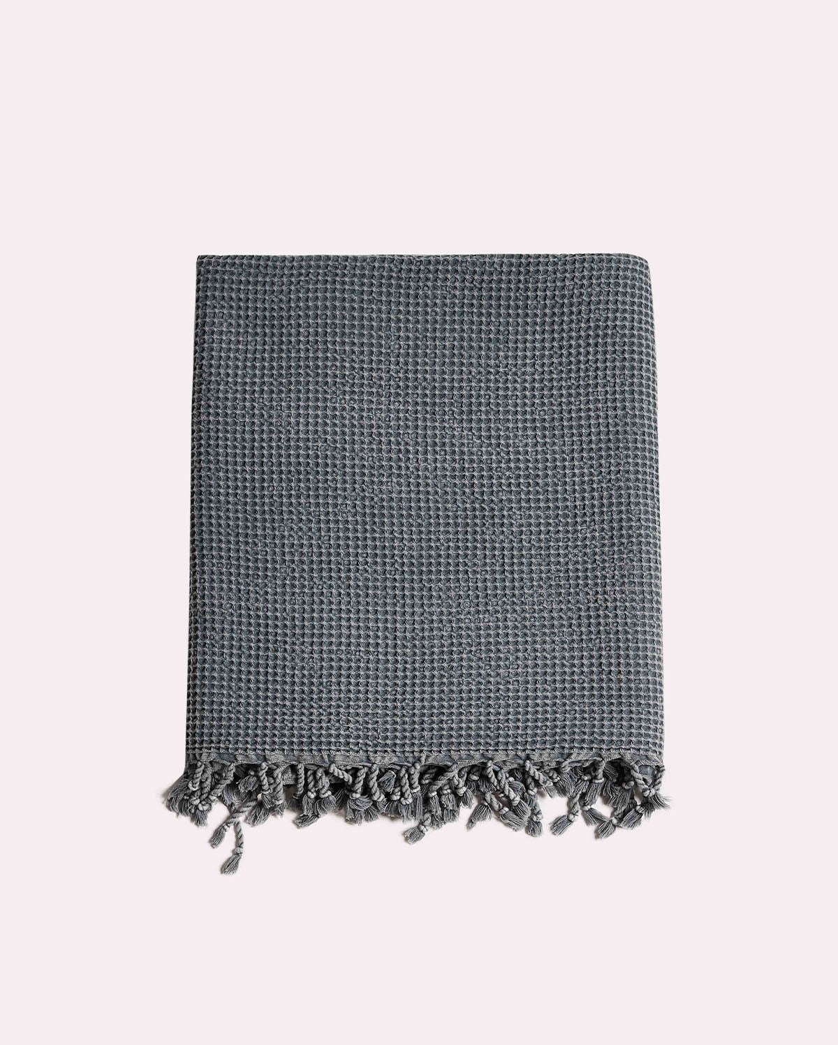 Waffle Cotton Blanket - Indigo