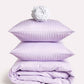 Sateen Stripe - Core Bedding Set - Lilac & White