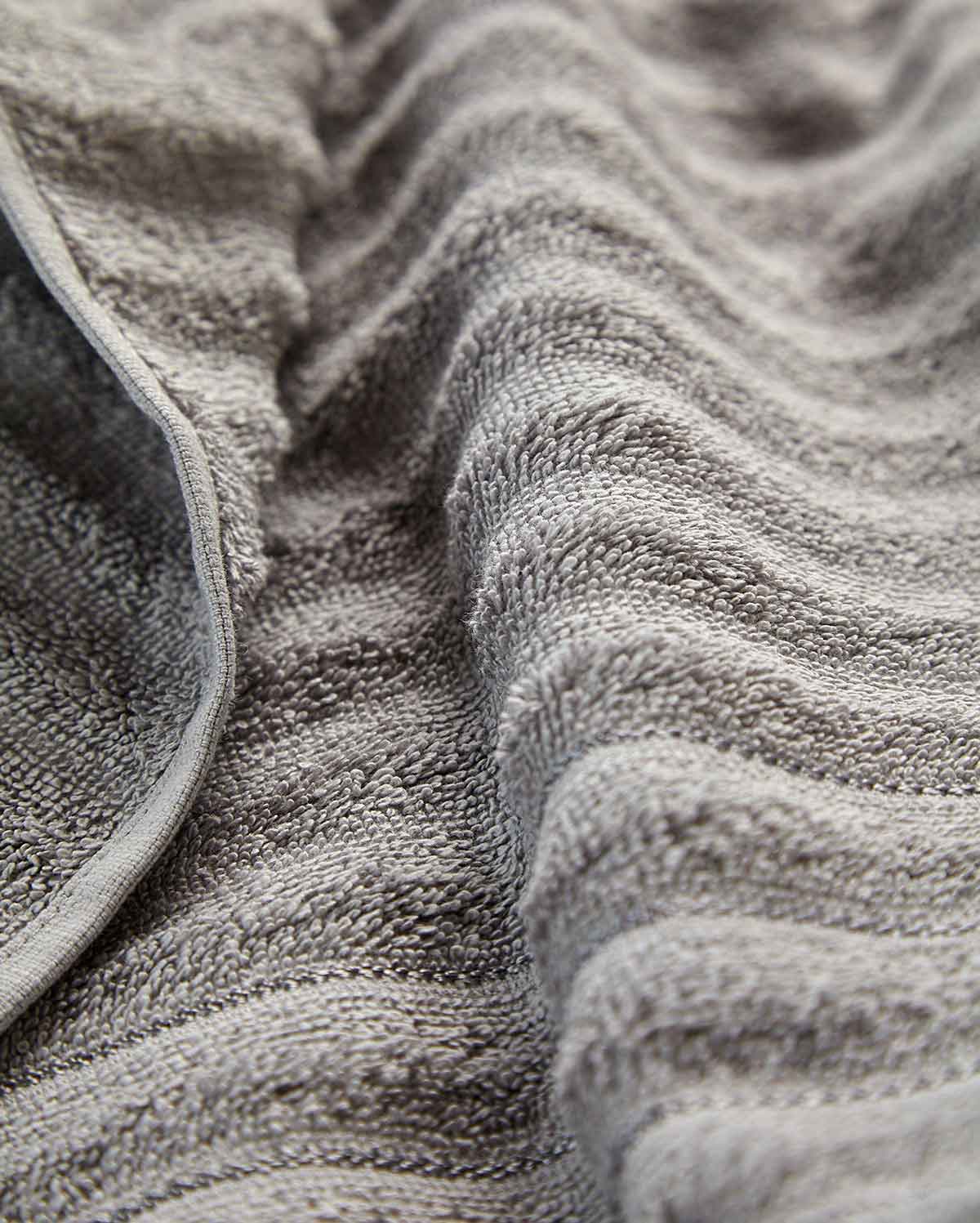 Cotton Ribbed Towel Set - Dark Grey (2 Towels)