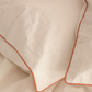 Classic Percale - Duvet Cover Set - White with Peach Piped Edge