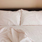 Classic Percale Duvet Cover- White with Peach Piped Edge