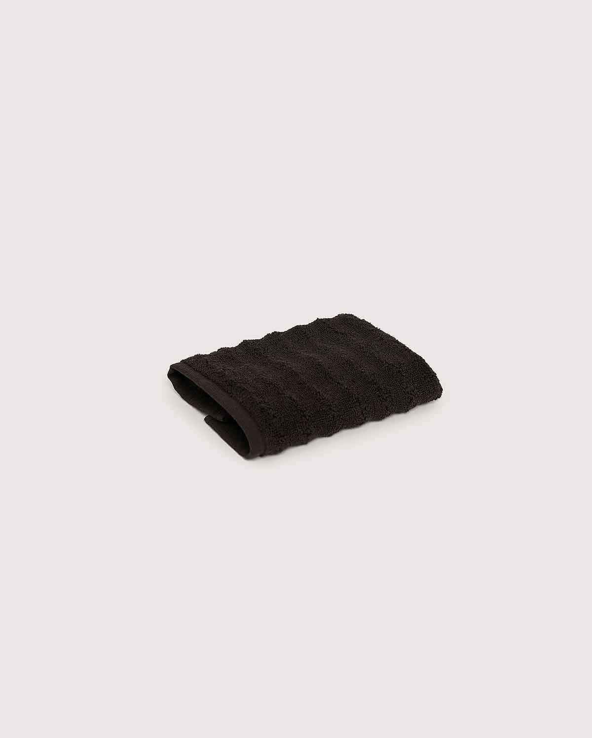 Ribbed Soft Cotton Towel Set - Black (3 Towels)