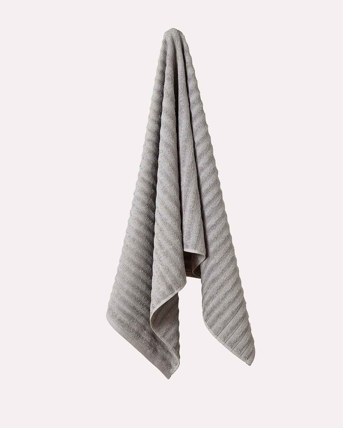 Cotton Ribbed Towel Set - Dark Grey (2 Towels)