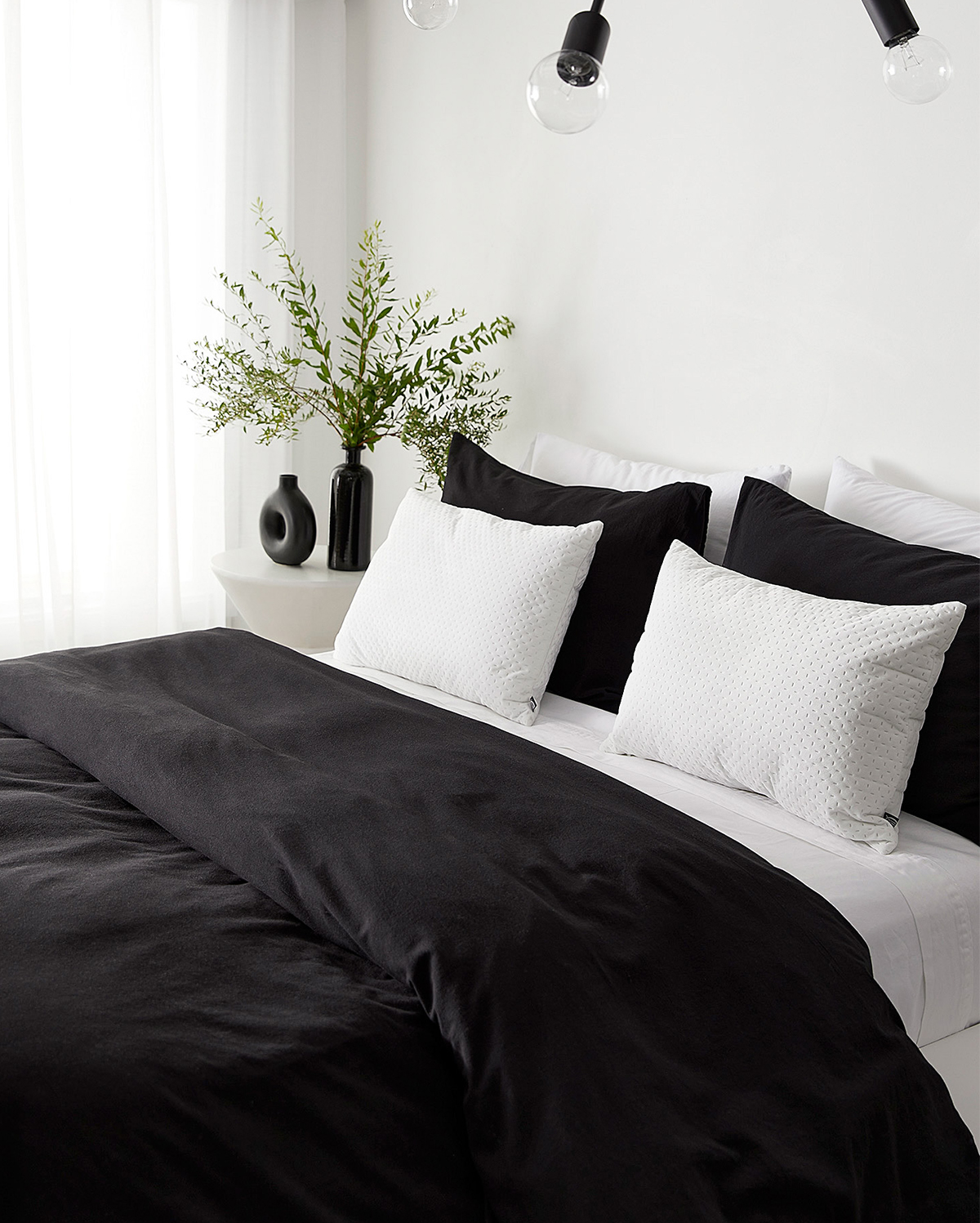 Washed Linen Duvet Cover Set - Coal