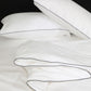 Classic Percale - Core Bedding Set - White with Anthracite Piped Edge
