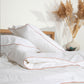 Classic Percale Duvet Cover- White with Peach Piped Edge